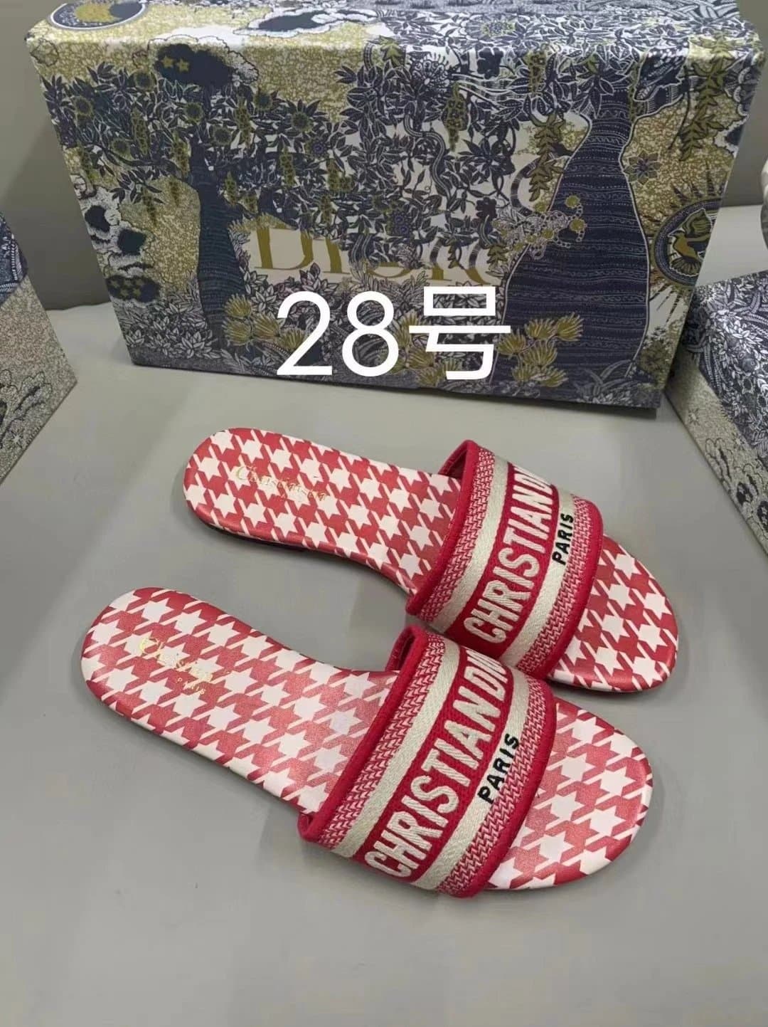 Dior Slide Sandal Oblique Logo Strap — 27