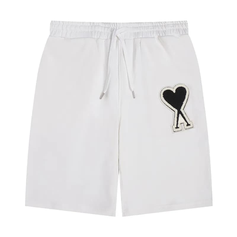 Amiri Heart Patch Shorts Black Heart Embroidery