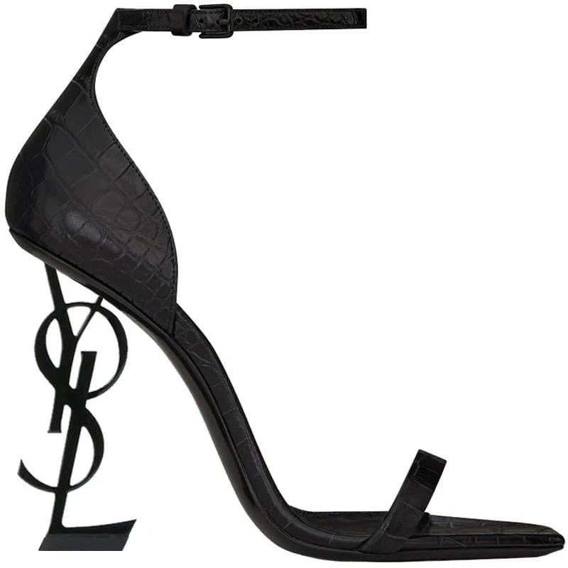 Saint Laurent Tribute Sandal Crocodile-Embossed