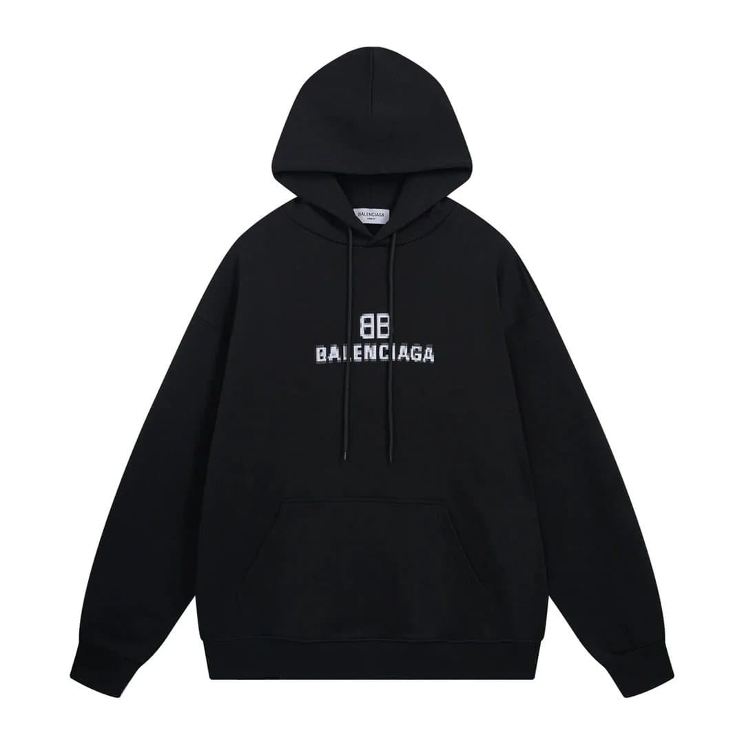 Balenciaga Crewneck Sweatshirt Logo Embroidered — 17黑色