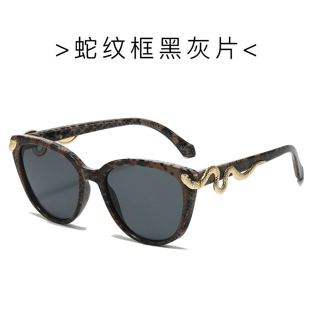 Bulgari Serpenti Cat-Eye Sunglasses Snake-Accented — 常规 · 蛇纹框黑灰片