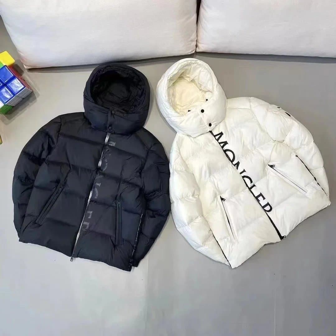 Moncler Puffer Jacket Olive Green with Logo Patch — C-1 black
