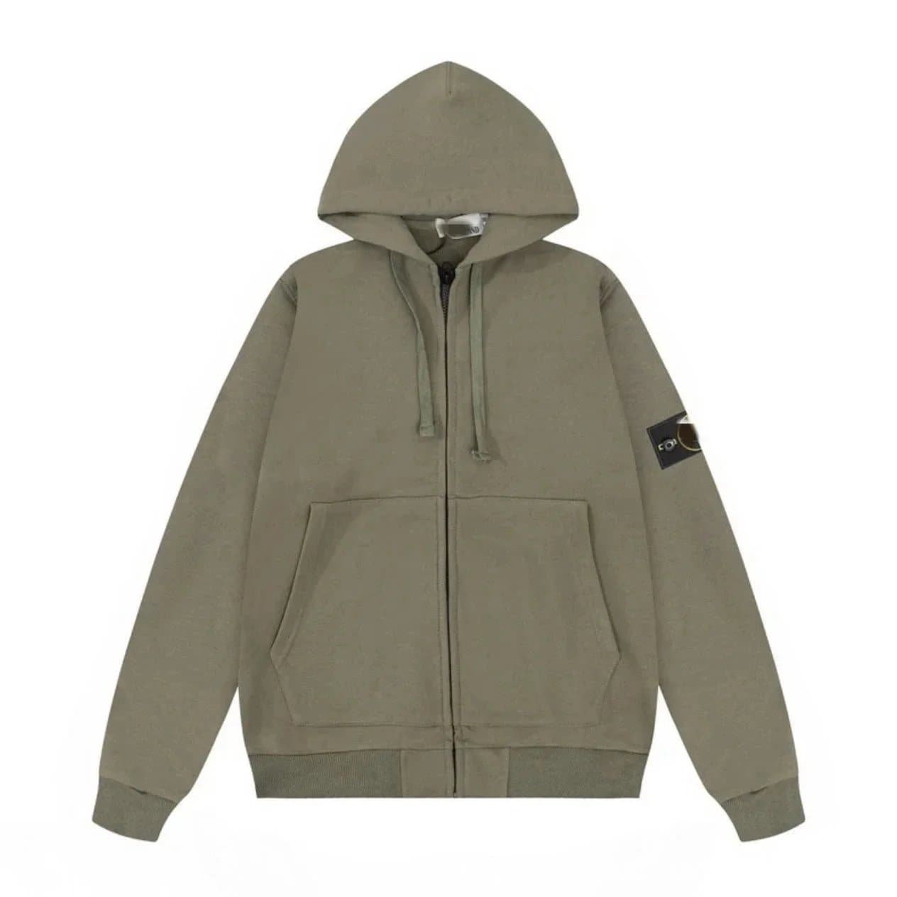 Stone Island Zip-Up Hoodie Light Blue — 军绿