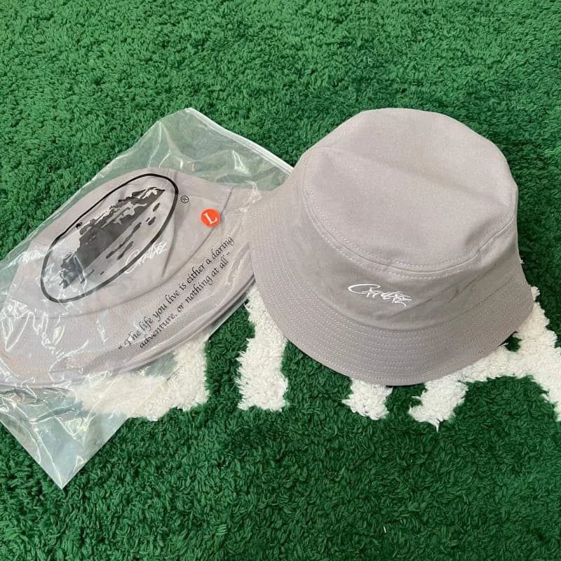Acne Studios Bucket Hat Frayed Edge — Gray Bucket Hat