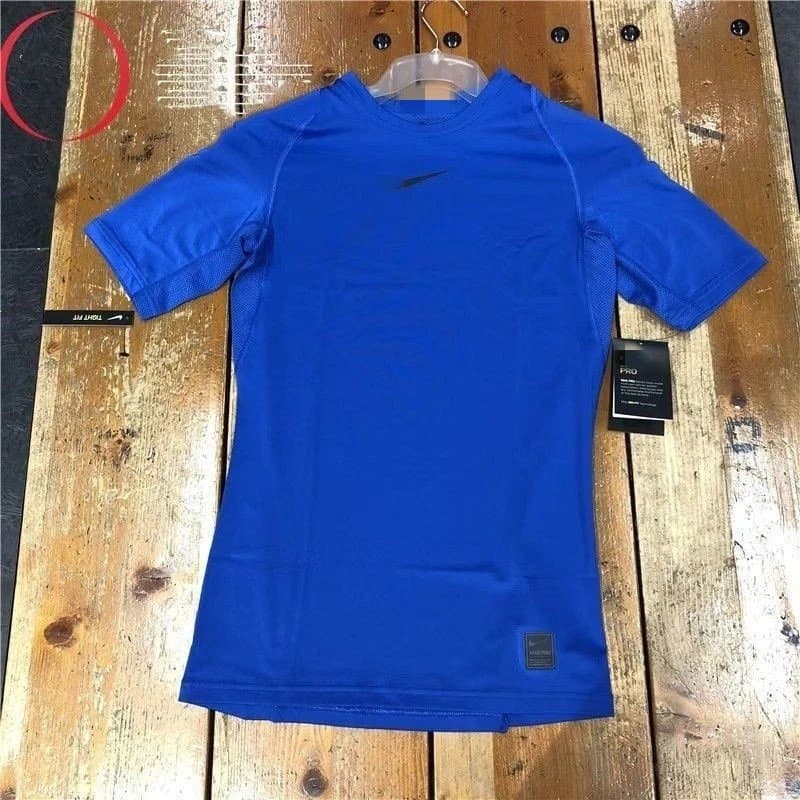 Nike Pro Cool Compression Top All Black — 新款NK蓝色短袖