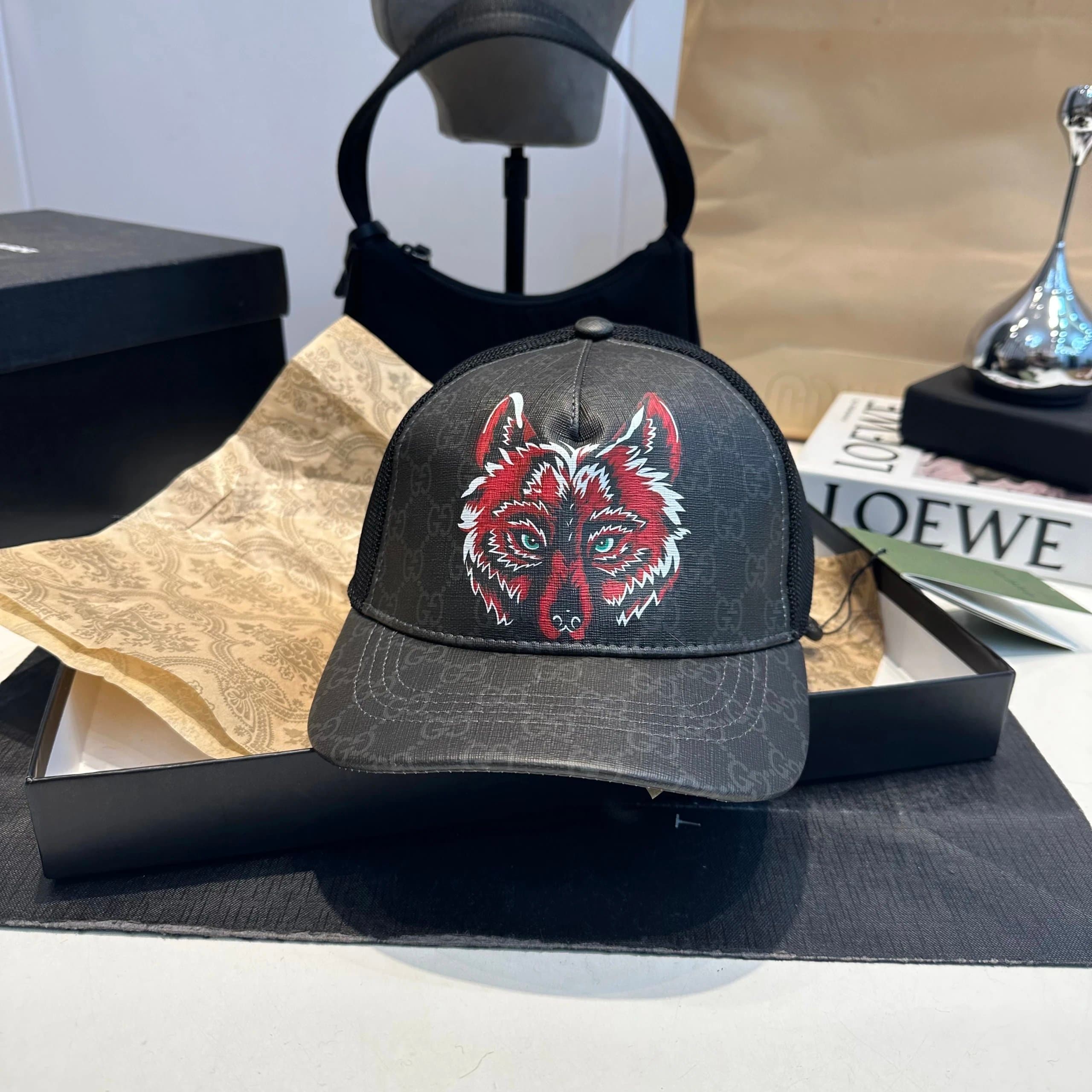 Gucci Trucker Cap Wolf Print