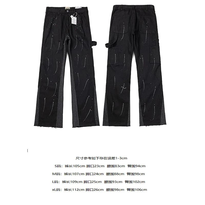 Levi's × Gallery Dept. 501 Straight Fit Jeans Gallery Dept Paint-Splatter Distressed — 4081水洗黑