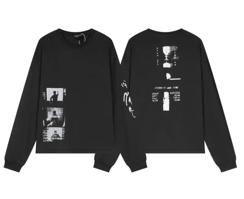 Off-White Long-Sleeve Tee Eternity and Time Print