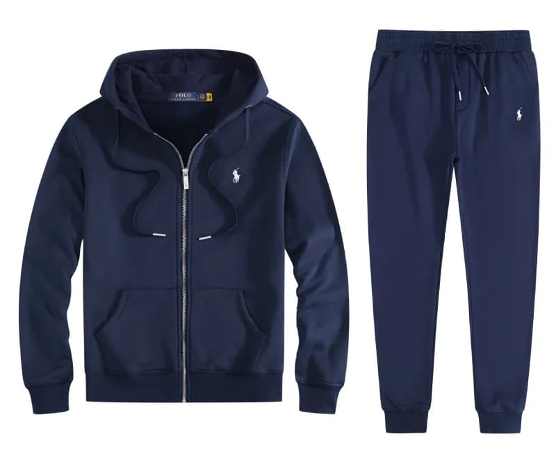 Polo Ralph Lauren Hoodie and Joggers Set Classic Fit — 藏青色白标