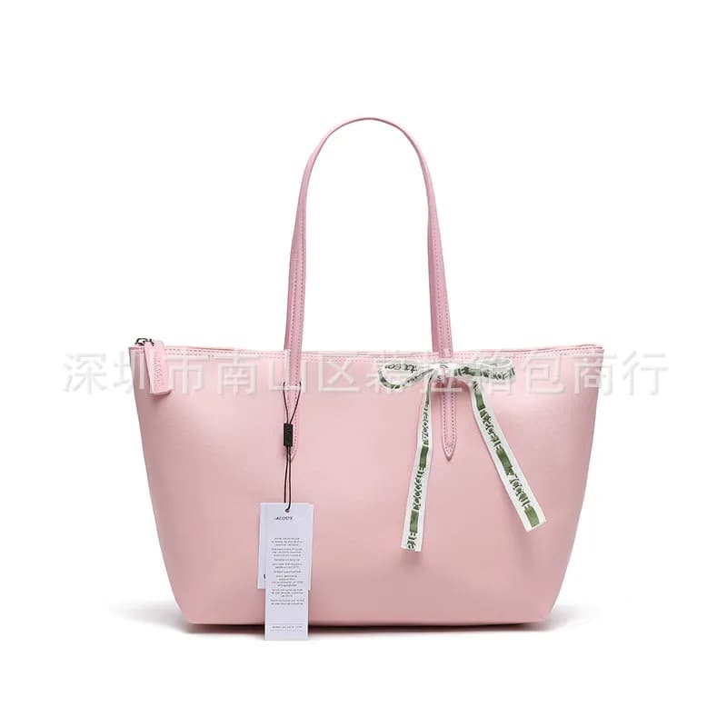 Lacoste Tote Bag Green Logo Ribbon