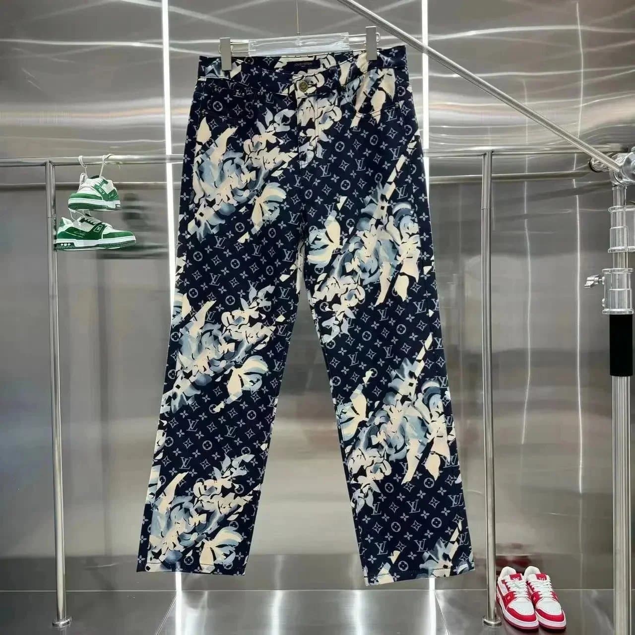 Louis Vuitton Patchwork Denim Trousers Pixelated Check — 9