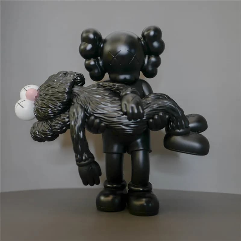 BAPE × KAWS Half-Brain Ape Figure Split Brain Design — GONE公主抱35cm-黑色盒装