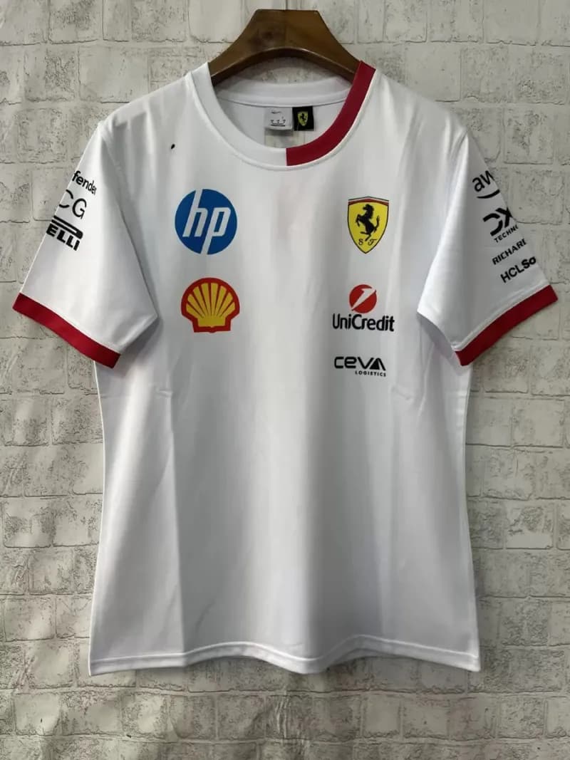 Tudor Polo Shirt Red Bull Racing Team — 2025白色法拉利圆领