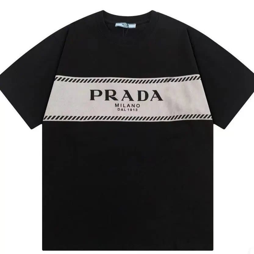 Prada Logo Band T-Shirt Contrast Logo Band