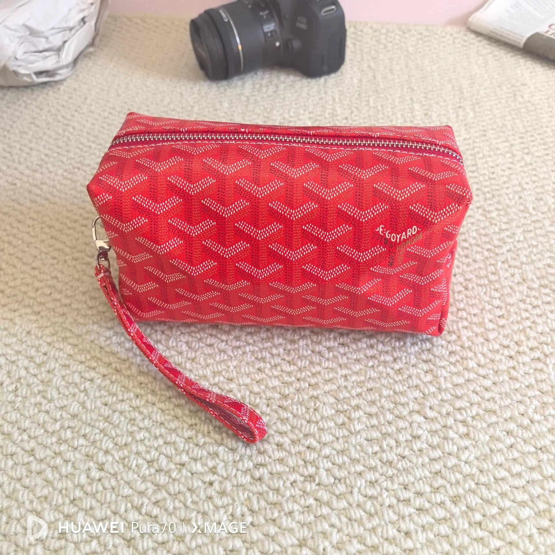 Goyard Saint Louis Pouch Red Goyardine Canvas