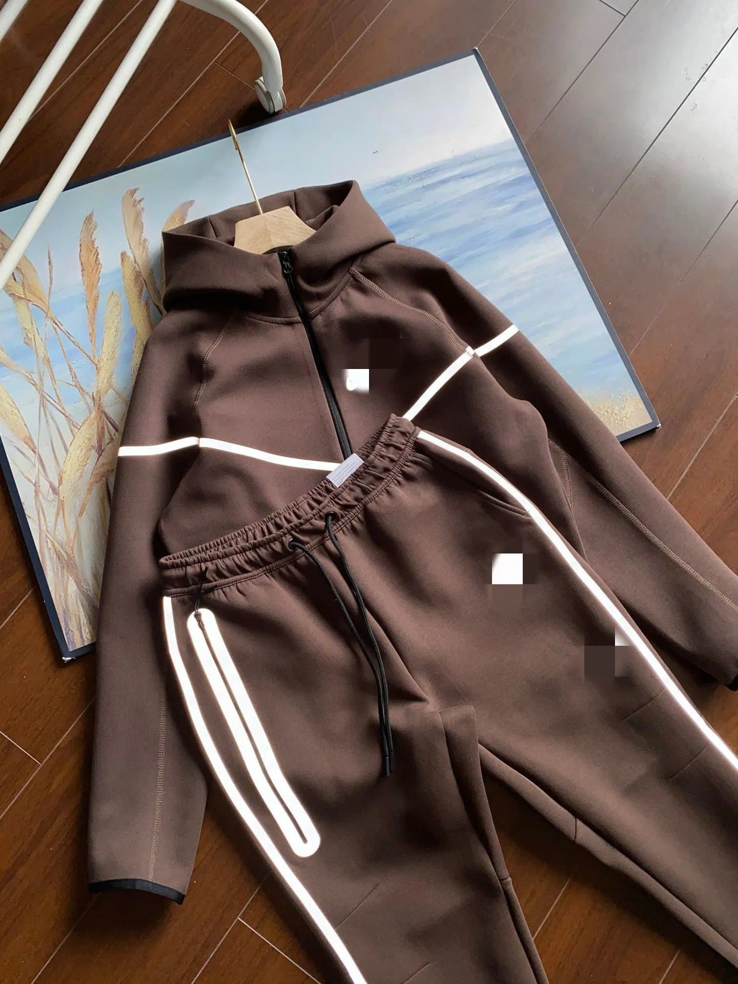 Nike Tech Fleece Hoodie and Joggers Reflective Stripe