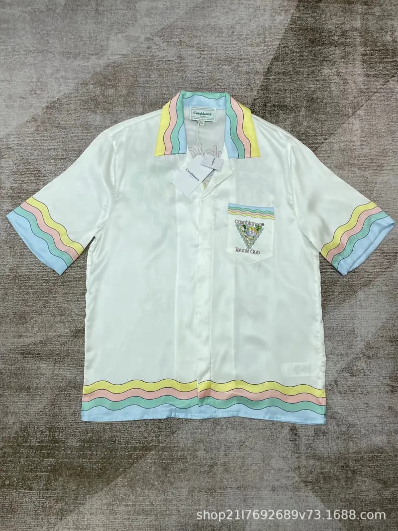 Casablanca Short-Sleeve Shirt Gradient Shell Print — 65