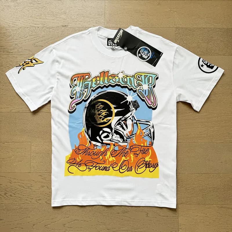 Hellstar Graphic Tee Acid Wash — 538 白色