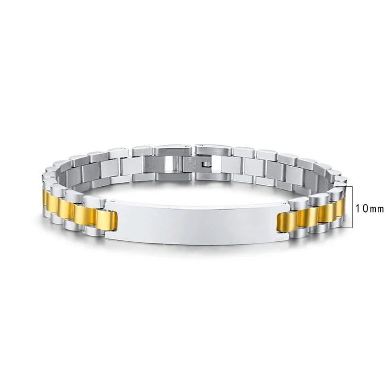 Chrome Hearts Link Bracelet Two-Tone — 间金-宽10mm【21CM】