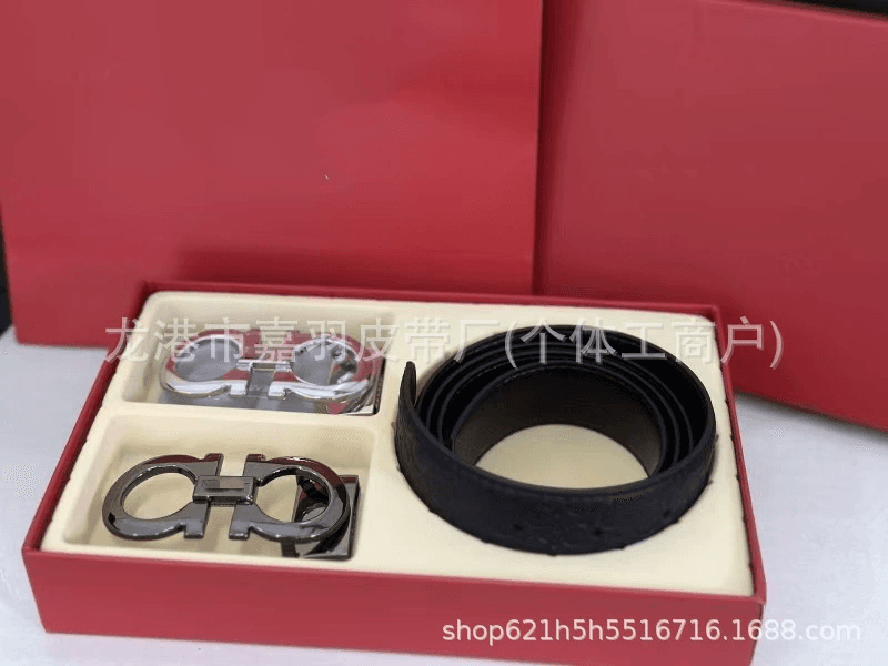 Ferragamo Gancini Belt Double Buckle Set