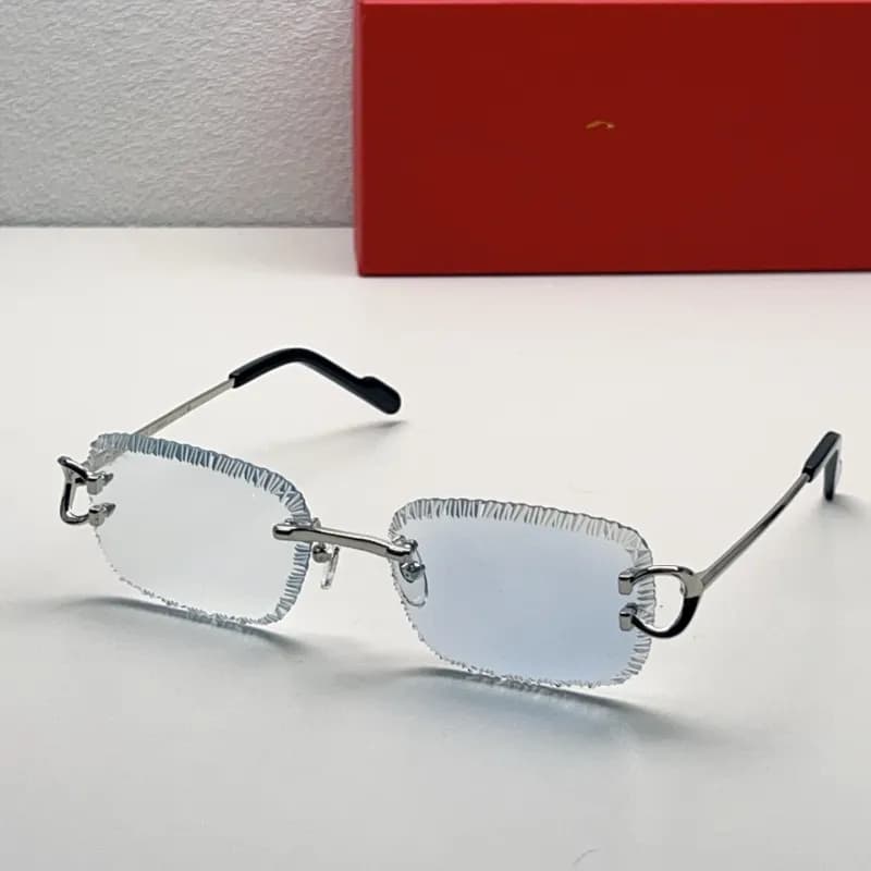 Cartier Panthère Rimless Glasses Rimless with Signature Panthère Temples