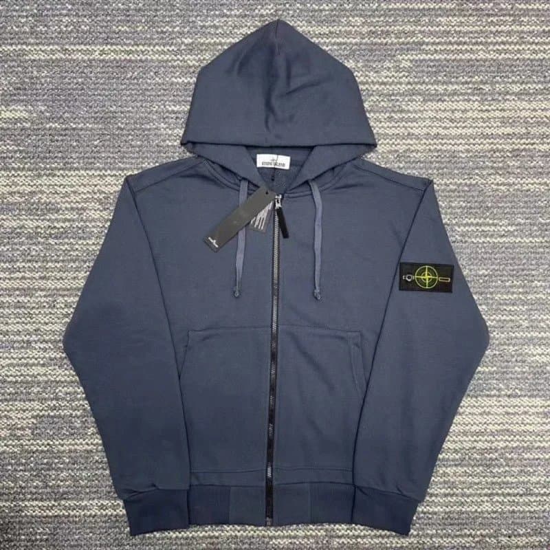 Stone Island Zip-Up Hoodie Compass Patch