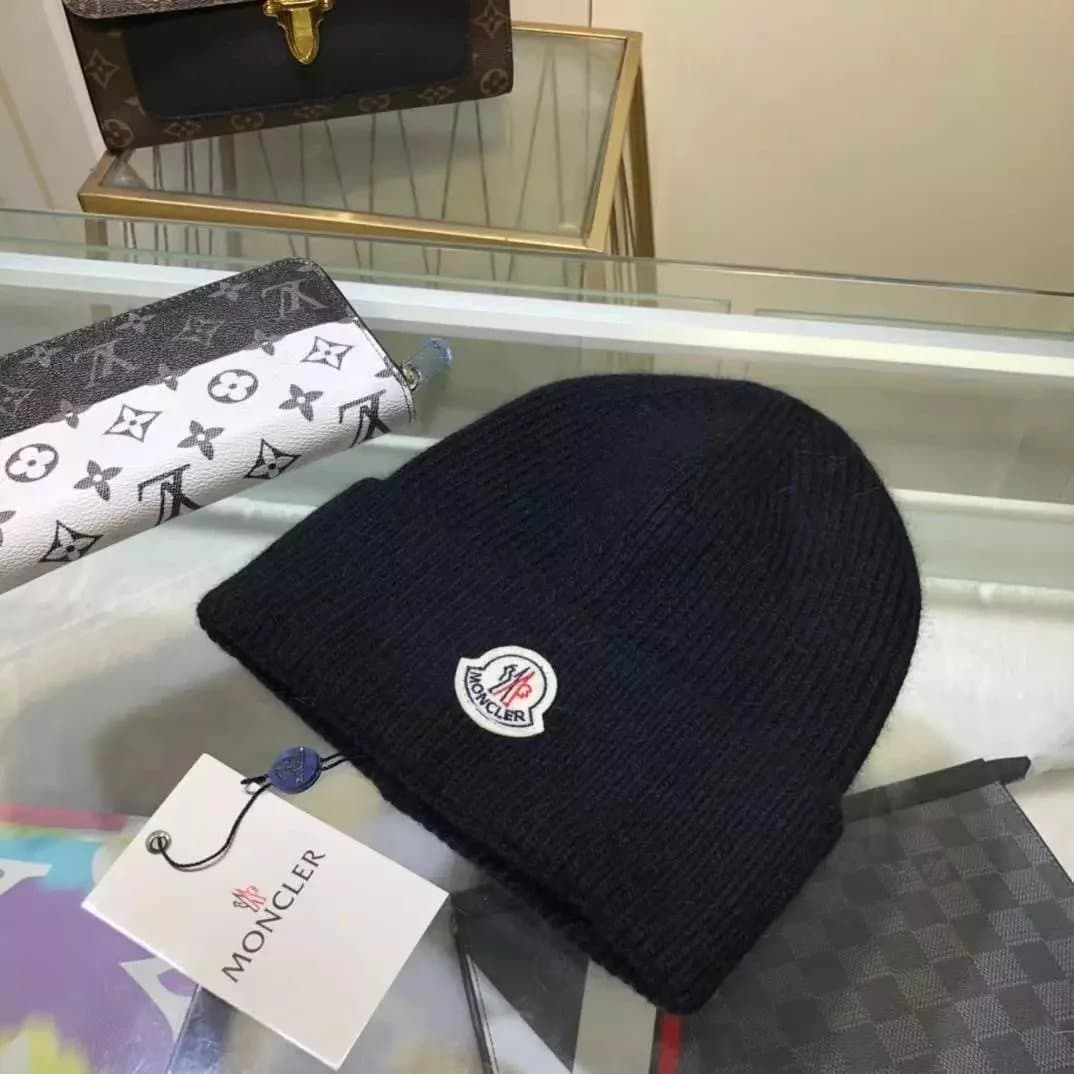 Moncler Beanie Logo Patch — 221# 黑色