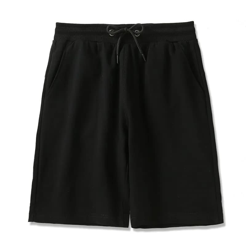 Drawstring Shorts Solid Black