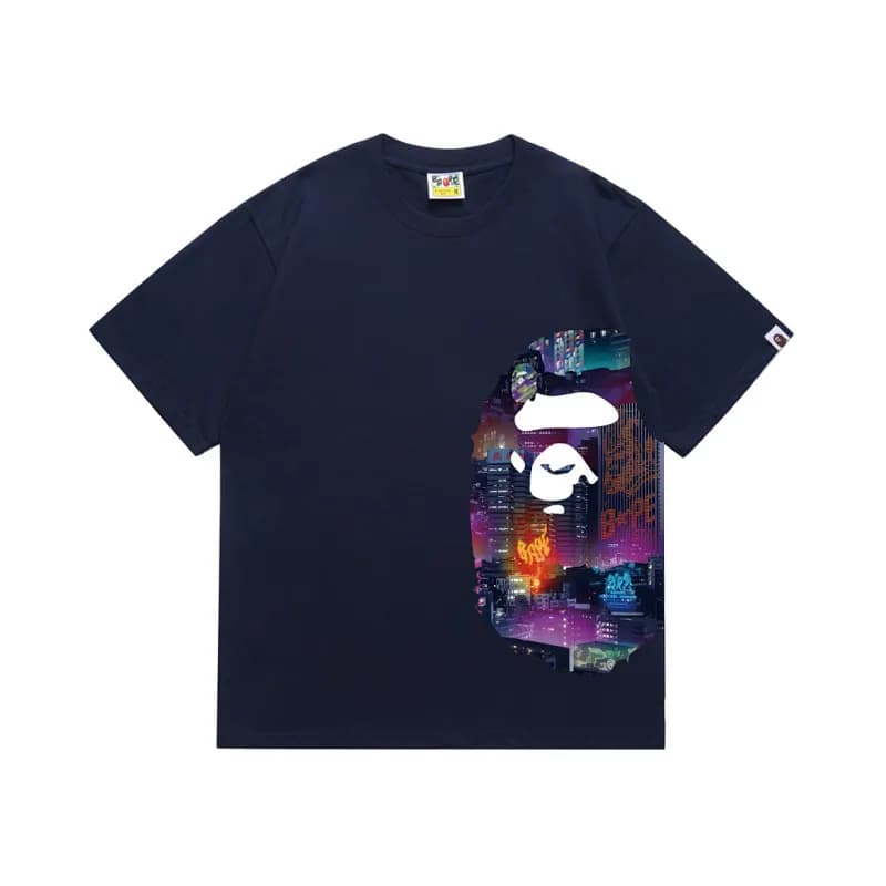 BAPE Ape Head Tee Multi-Color Camo Print — 1318藏青色
