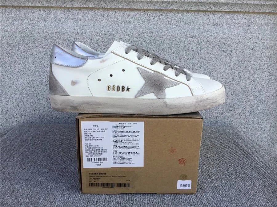 Golden Goose Superstar Distressed Silver Star