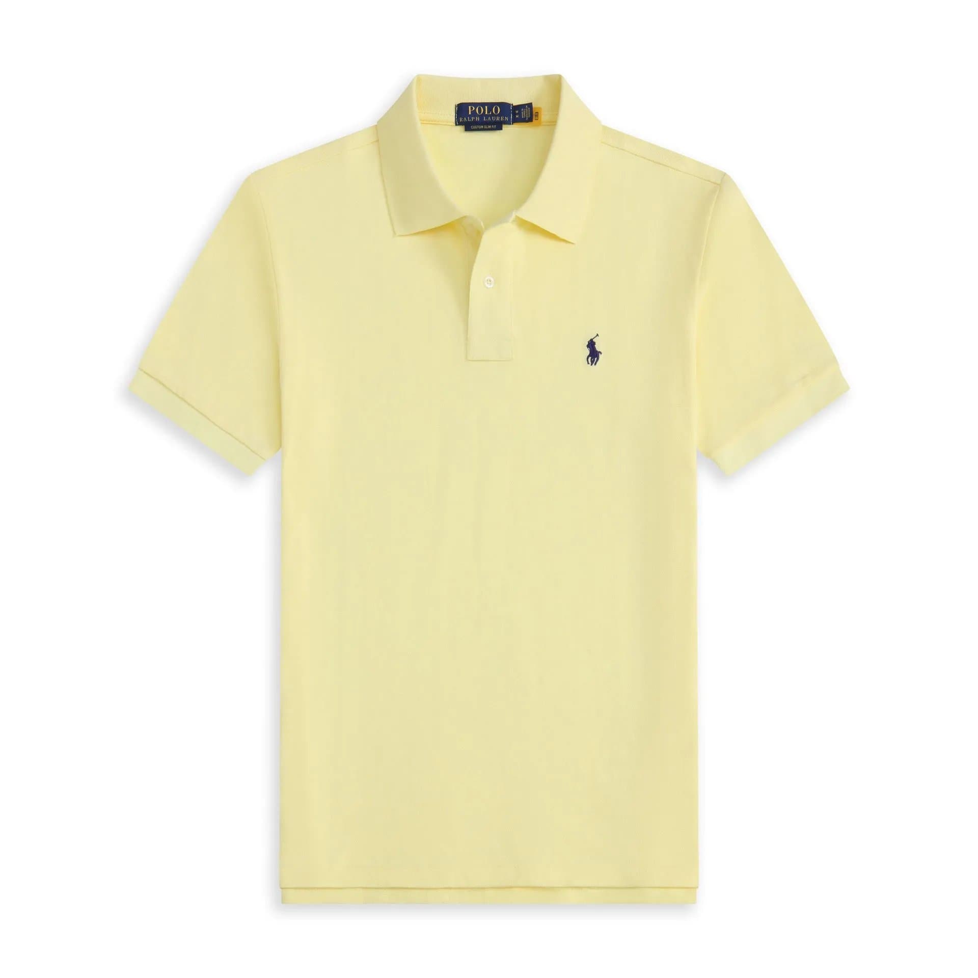 Polo Ralph Lauren Polo Shirt Custom Slim Fit — 浅黄色蓝标