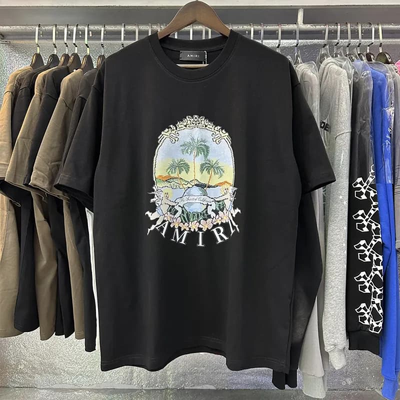 Amiri Graphic Tee Signature Script — 957 black