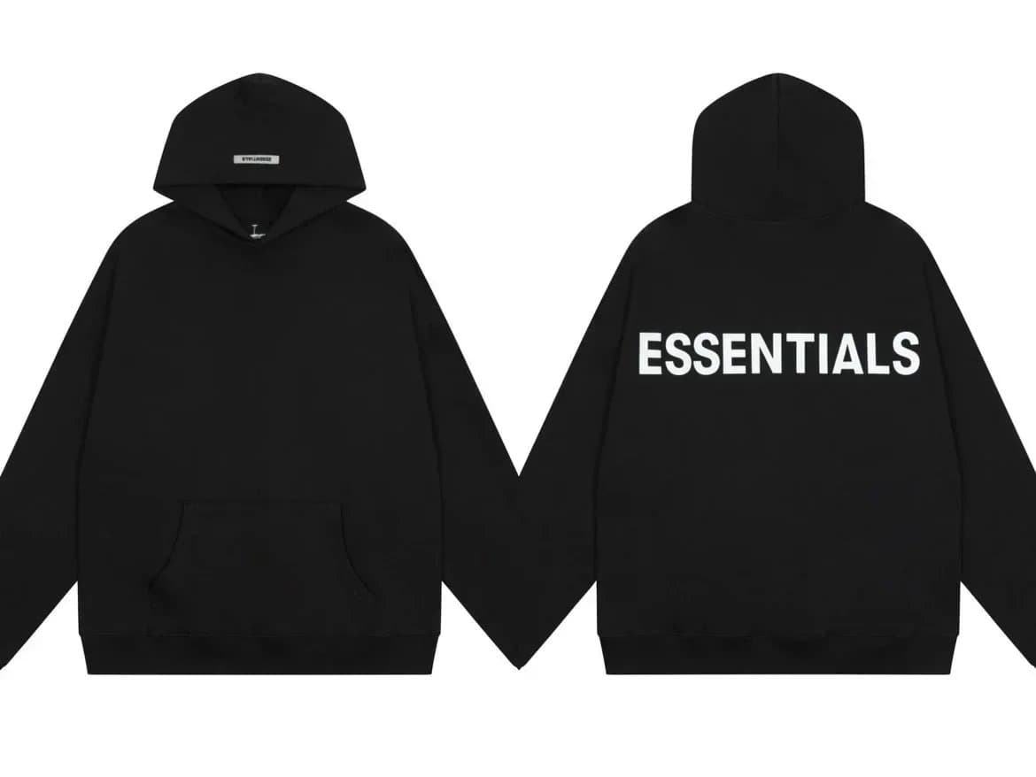 Fear of God Essentials Hooded Sweatshirt Essentials Logo — 反光黑