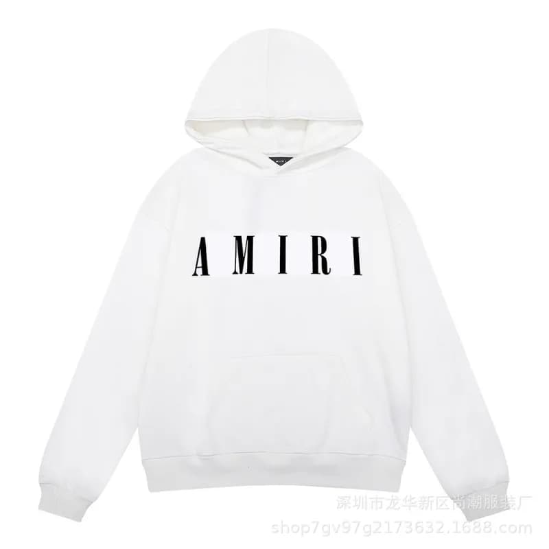 Amiri Logo Hoodie White Print — CA0034
