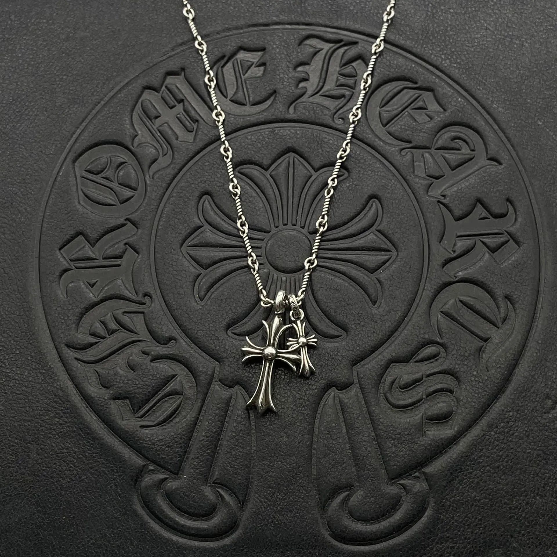 Chrome Hearts Cross Pendant Necklace Double Cross Charm