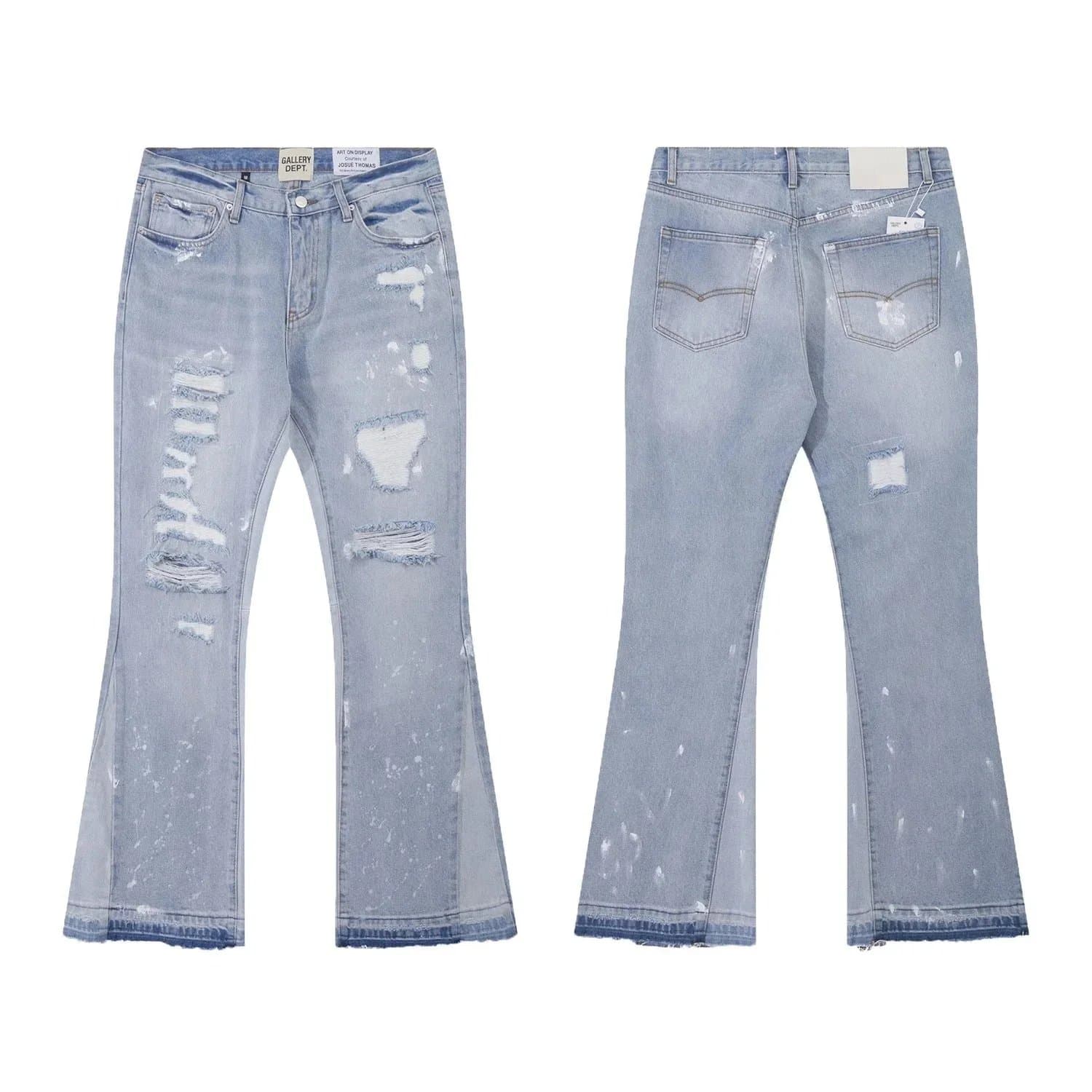 Levi's × Gallery Dept. Flared Jeans Distressed Bleach Wash