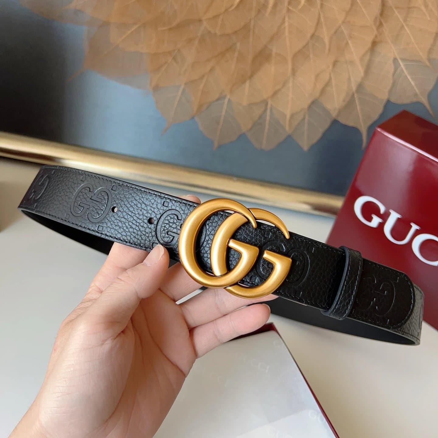 Gucci Horsebit 1955 Belt GG Marmont Embossed