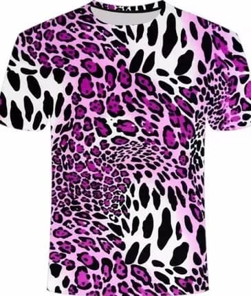 Graphic T-Shirt Purple Leopard Print