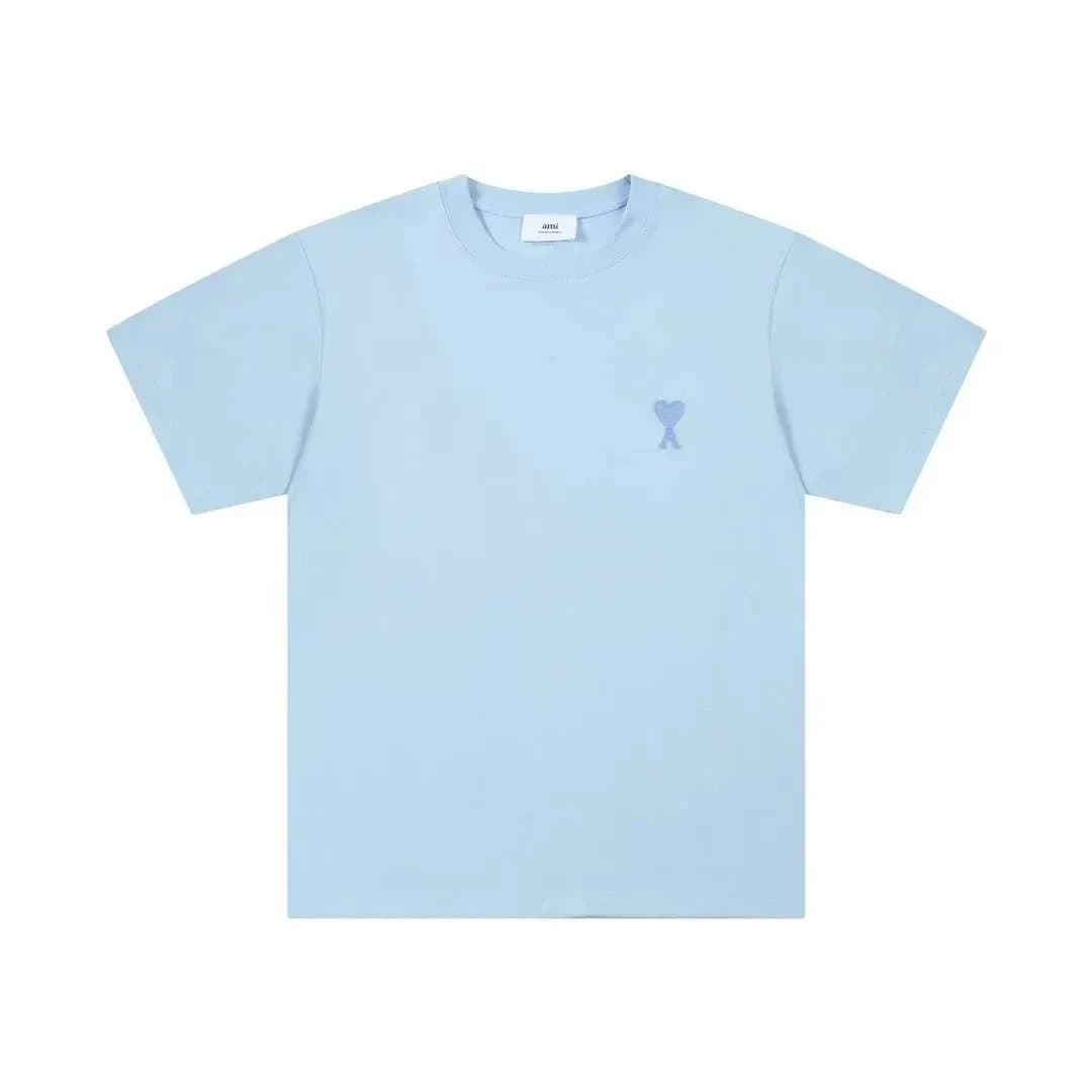 AMI Paris Heart Logo T-Shirt Heart Key Patch — 蓝蓝