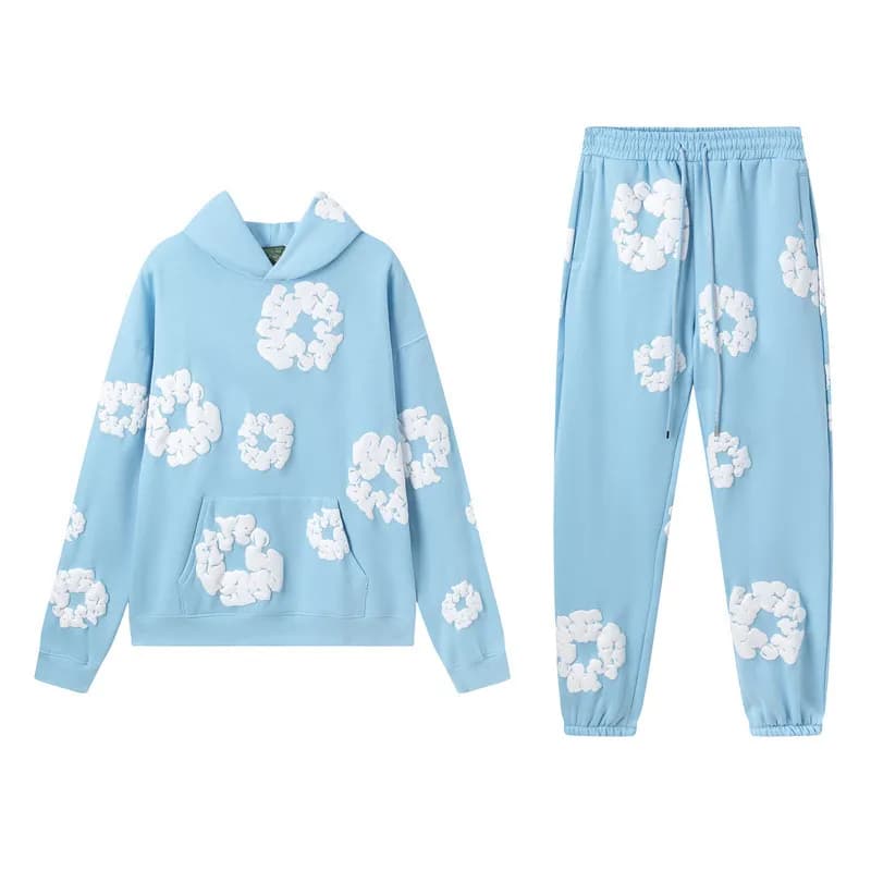 Balenciaga Cloud Print Hoodie and Joggers Set Cloud Motif