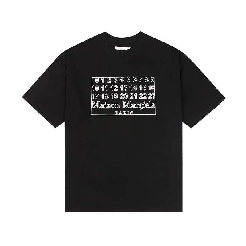 Maison Margiela Numbered Neck Tee White Numerals — 678黑色