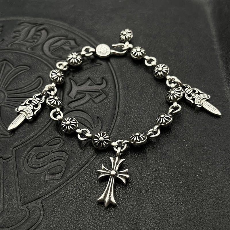Chrome Hearts Cross Dagger Bracelet Silver
