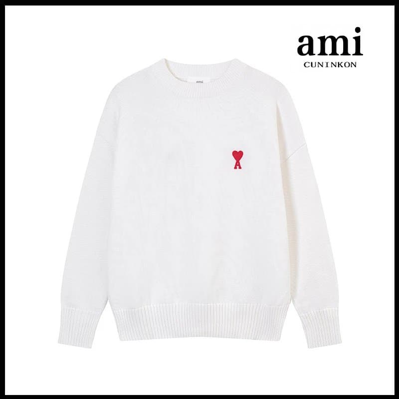 AMI Paris Knit Sweater Heart Logo