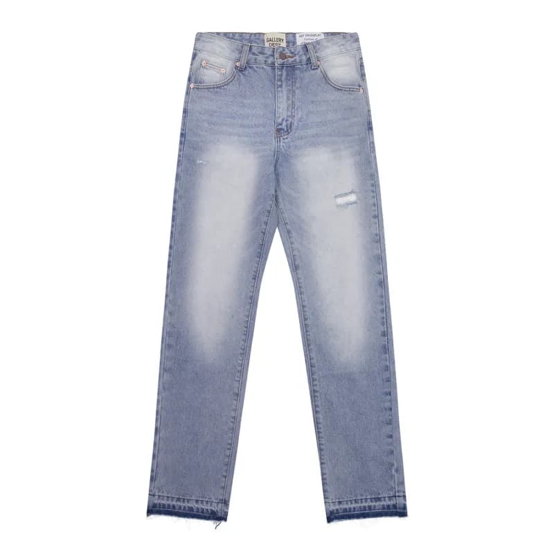 Gallery Dept. Straight Fit Jeans Distressed Light Wash