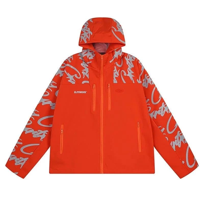 Corteiz Hooded Windbreaker Graffiti Print