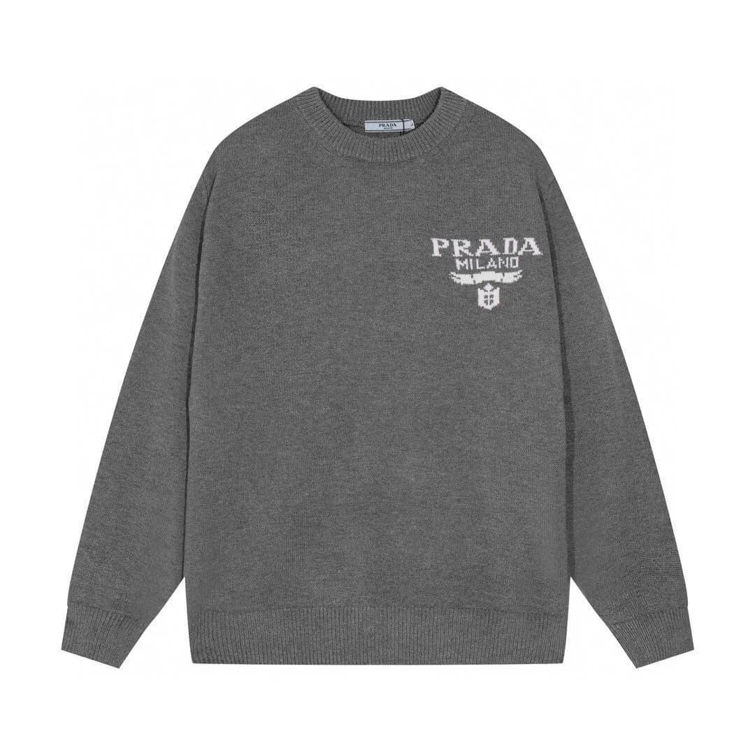 Prada Knit Sweater Logo Embroidered