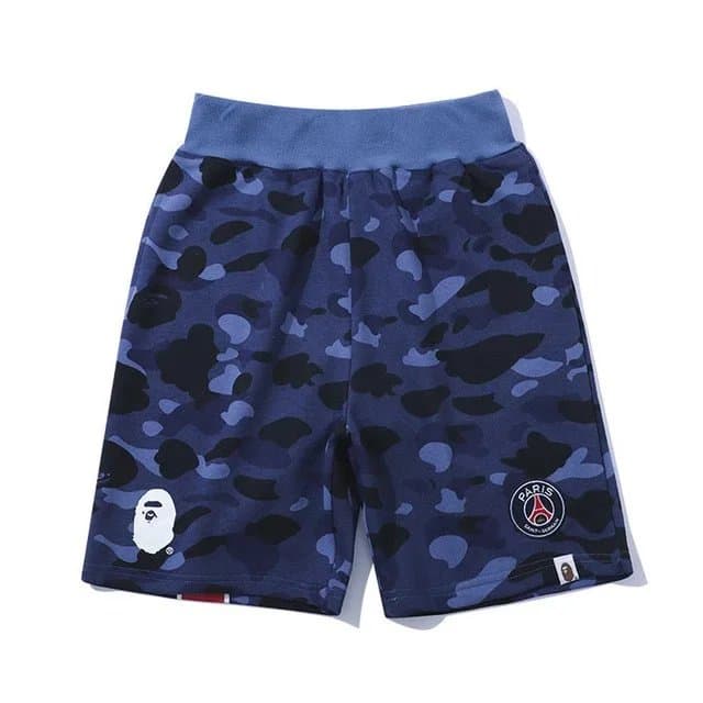 BAPE Shark Shorts Camo Split — 11蓝黑迷彩