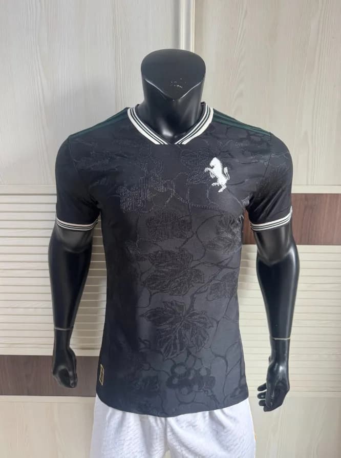 Ferragamo Floral Jersey Tee Prancing Horse Embroidery