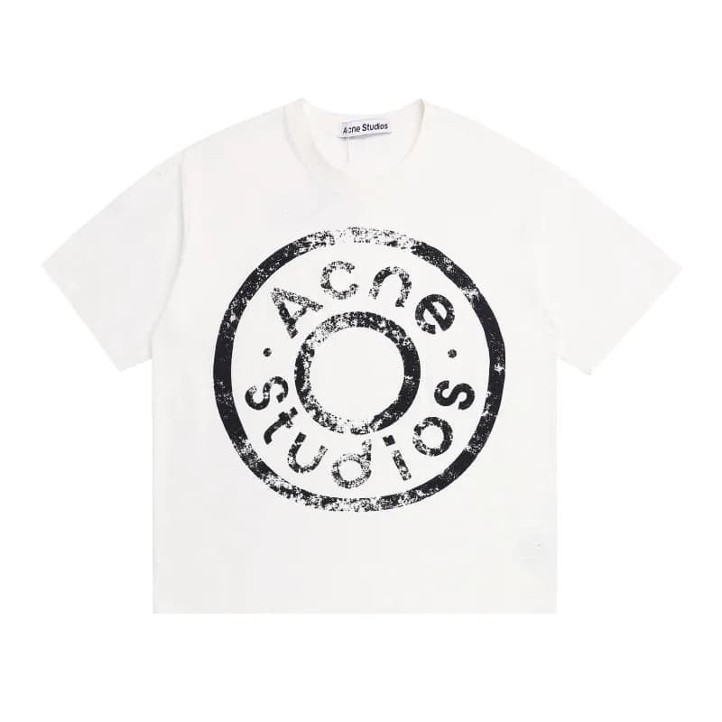 Acne Studios Logo T-Shirt Distressed Circle Print