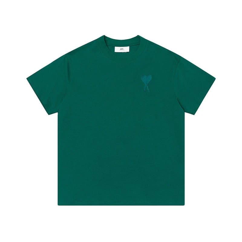 Amiri Logo T-Shirt Heart Logo — 墨绿色A0001#